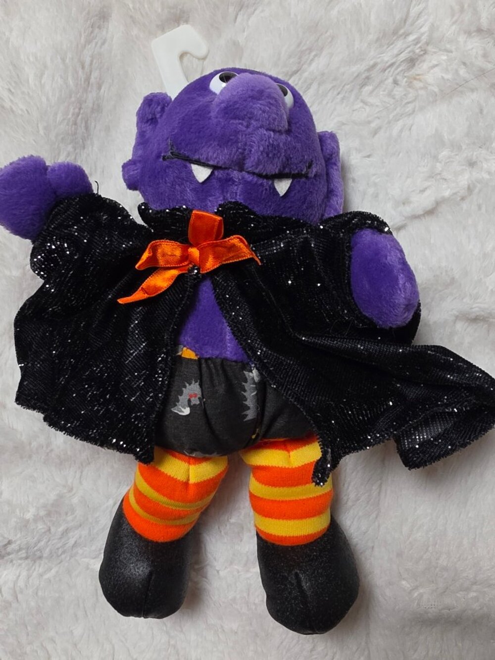 Vtg Walmart Halloween Purple Vampire Plush Chosun Beanie Monster Dracula Cape 9”